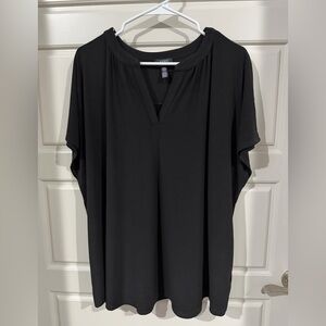 Jones New York 3X Cap Sleeve Black Top Layering